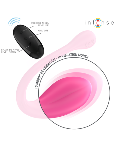 INTENSE - JANICE HUEVO VIBRADOR U DOBLE ESTIMULACIÓN 10 VIBRACIONES ROSA CONTROL REMOTO