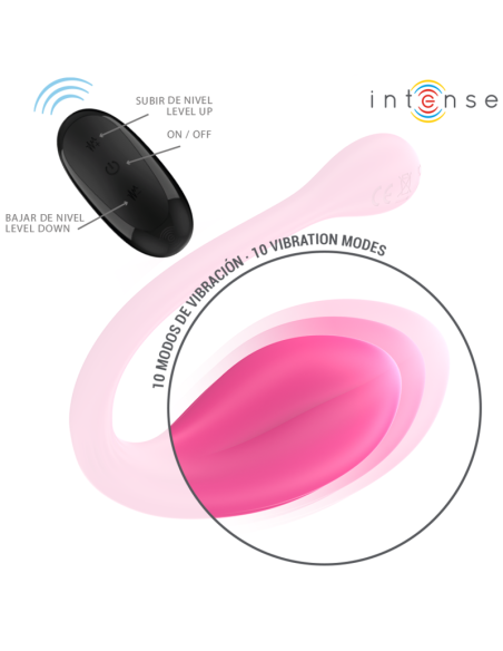 INTENSE - JANICE HUEVO VIBRADOR U DOBLE ESTIMULACIÓN 10 VIBRACIONES ROSA CONTROL REMOTO