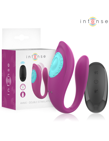 INTENSE - ANNIE ESTIMULADOR and VIBRADOR FORMA DE U MORADO CONTROL REMOTO