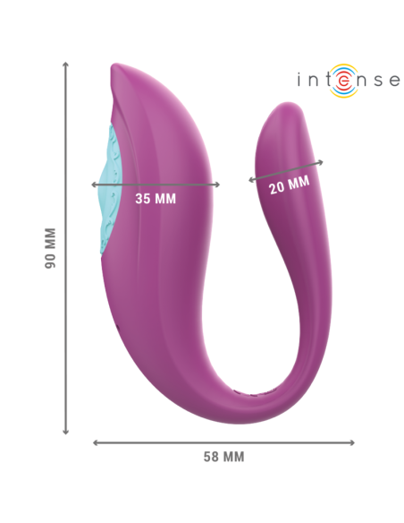 INTENSE - ANNIE ESTIMULADOR and VIBRADOR FORMA DE U MORADO CONTROL REMOTO