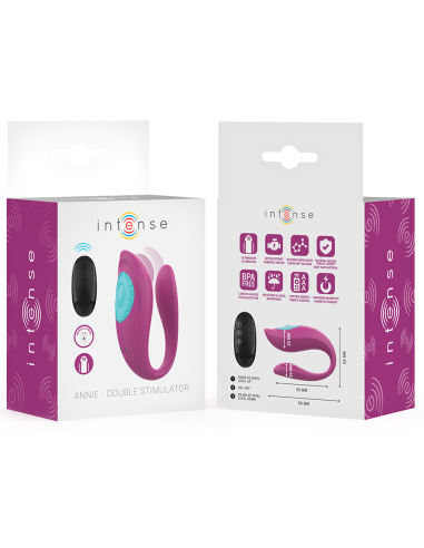 INTENSE - ANNIE ESTIMULADOR and VIBRADOR FORMA DE U MORADO CONTROL REMOTO