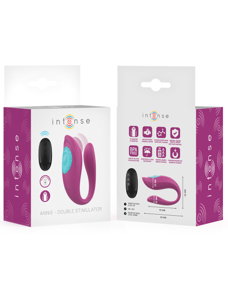 INTENSE - ANNIE ESTIMULADOR and VIBRADOR FORMA DE U MORADO CONTROL REMOTO