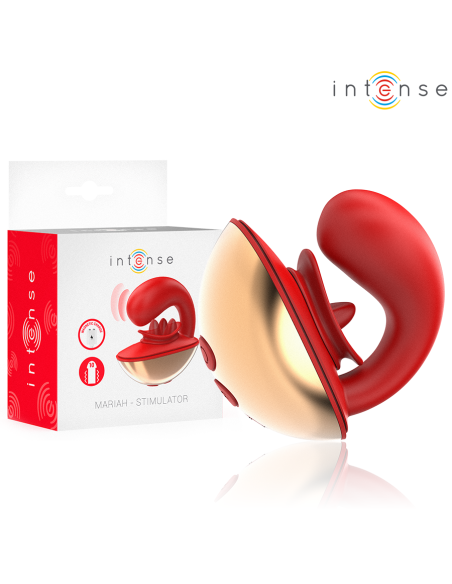 INTENSE - MARIAH VIBRADOR and ESTIMULADOR EN FORMA DE U 10 VIBRACIONES ROJO