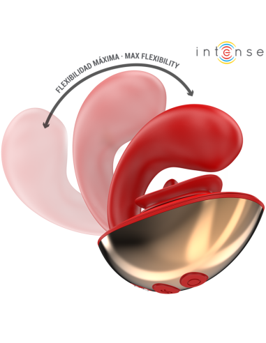 INTENSE - MARIAH VIBRADOR and ESTIMULADOR EN FORMA DE U 10 VIBRACIONES ROJO