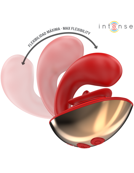 INTENSE - MARIAH VIBRADOR and ESTIMULADOR EN FORMA DE U 10 VIBRACIONES ROJO