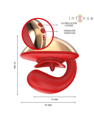 INTENSE - MARIAH VIBRADOR and ESTIMULADOR EN FORMA DE U 10 VIBRACIONES ROJO