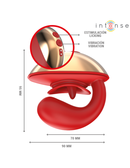 INTENSE - MARIAH VIBRADOR and ESTIMULADOR EN FORMA DE U 10 VIBRACIONES ROJO