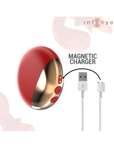 INTENSE - MARIAH VIBRADOR and ESTIMULADOR EN FORMA DE U 10 VIBRACIONES ROJO