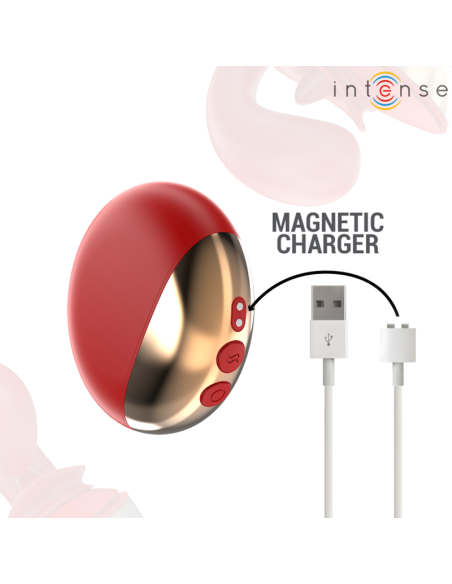 INTENSE - MARIAH VIBRADOR and ESTIMULADOR EN FORMA DE U 10 VIBRACIONES ROJO