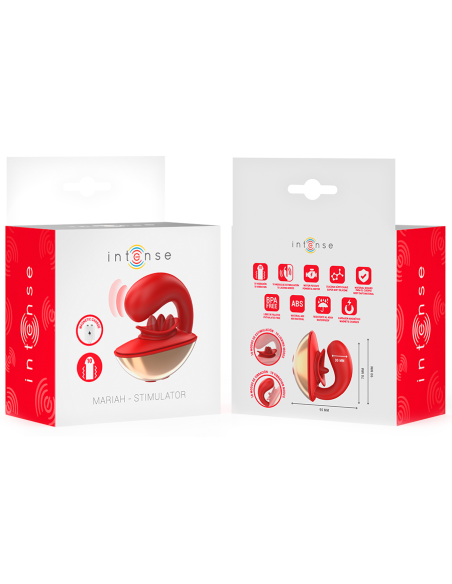 INTENSE - MARIAH VIBRADOR and ESTIMULADOR EN FORMA DE U 10 VIBRACIONES ROJO