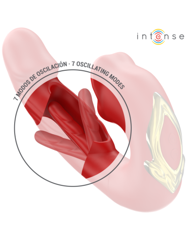 INTENSE - NATHY VIBRADOR DOBLE CON BOCA ESTIMULADORA MULTIFUNCIÓN ROJO