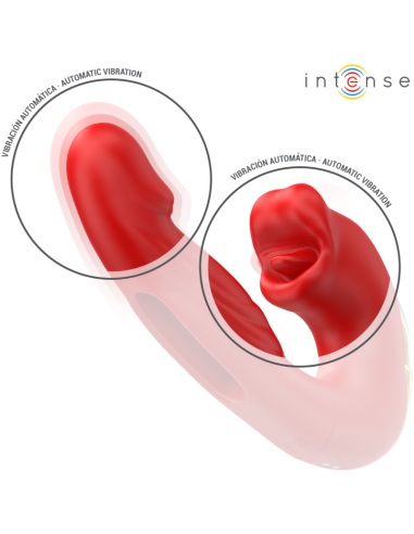 INTENSE - NATHY VIBRADOR DOBLE CON BOCA ESTIMULADORA MULTIFUNCIÓN ROJO