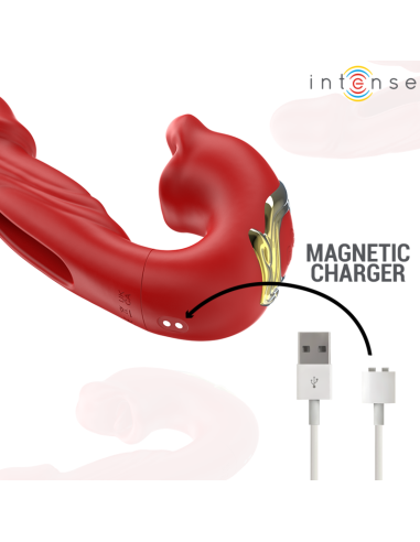INTENSE - NATHY VIBRADOR DOBLE CON BOCA ESTIMULADORA MULTIFUNCIÓN ROJO