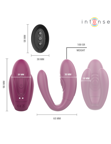 INTENSE - SANDRA VIBRADOR and ESTIMULADOR DE PINZAS CON GOLPETEO CONTROL REMOTO