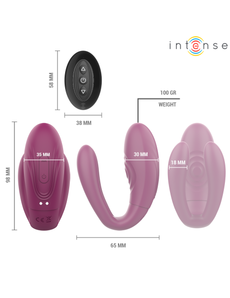 INTENSE - SANDRA VIBRADOR and ESTIMULADOR DE PINZAS CON GOLPETEO CONTROL REMOTO