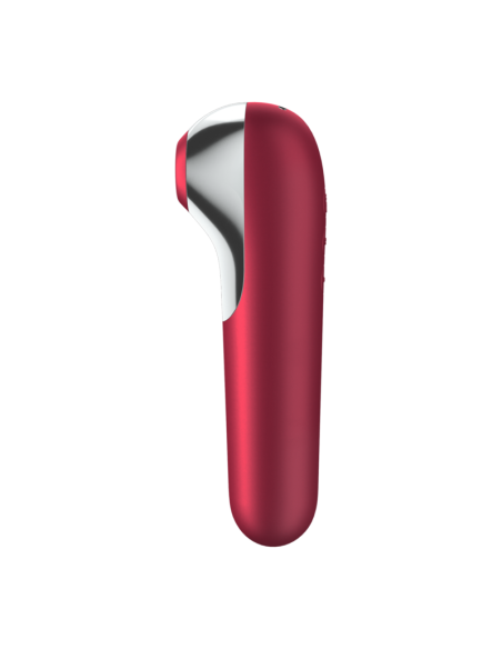 SATISFYER - DUAL LOVE VIBRADOR Y SUCCIONADOR CON AIRE PULSADO ROJO