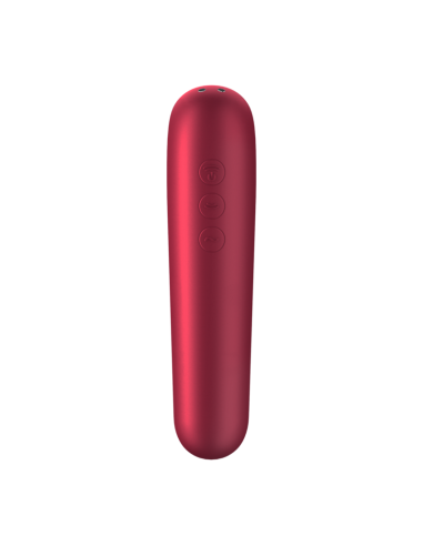 SATISFYER - DUAL LOVE VIBRADOR Y SUCCIONADOR CON AIRE PULSADO ROJO