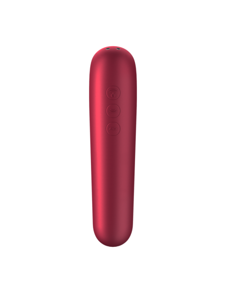 SATISFYER - DUAL LOVE VIBRADOR Y SUCCIONADOR CON AIRE PULSADO ROJO