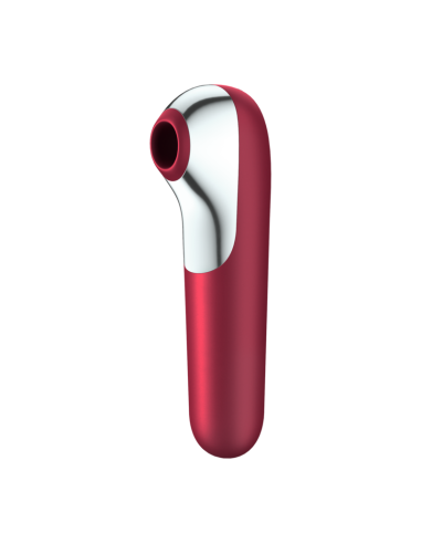 SATISFYER - DUAL LOVE VIBRADOR Y SUCCIONADOR CON AIRE PULSADO ROJO