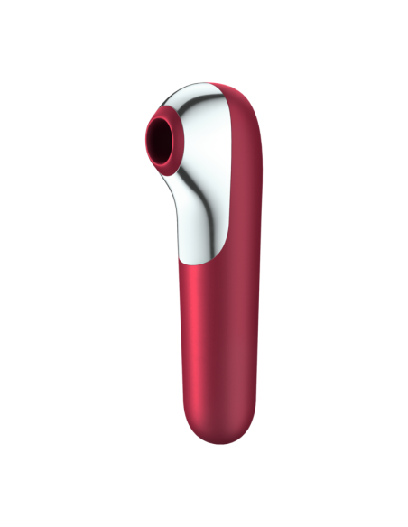 SATISFYER - DUAL LOVE VIBRADOR Y SUCCIONADOR CON AIRE PULSADO ROJO