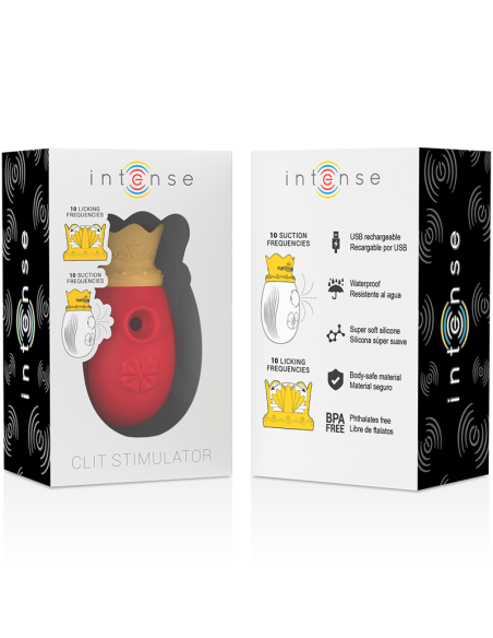INTENSE - ESTIMULADOR CLÍTORIS 10 MODOS DE SUCCIÓN Y LICKING - ROJO