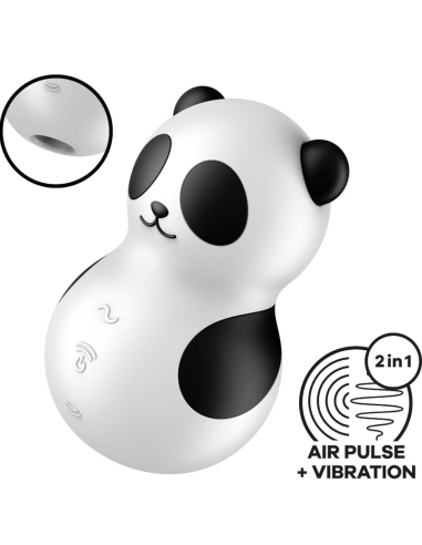 SATISFYER - POCKET PANDA ESTIMULADOR and VIBRADOR BLANCO Y NEGRO