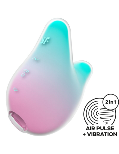 SATISFYER - MERMAID VIBES ESTIMULADOR and VIBRADOR MENTA Y ROSA