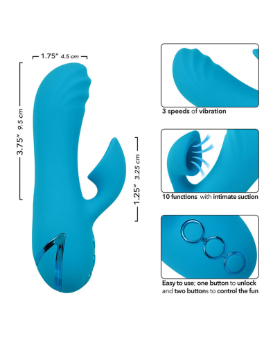 CALEXOTICS - SUNSET BEACH SEDUCER VIBRADOR Y ESTIMULADOR 10 FUNCIONES AZUL