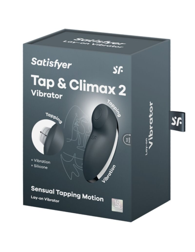 SATISFYER - TAP and CLIMAX 2 VIBRADOR and ESTIMULADOR GRIS