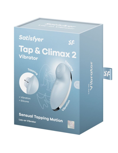 SATISFYER - TAP and CLIMAX 2 VIBRADOR and ESTIMULADOR AZUL