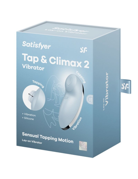 SATISFYER - TAP and CLIMAX 2 VIBRADOR and ESTIMULADOR AZUL