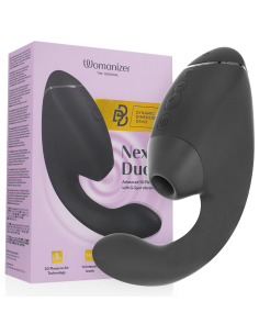WOMANIZER - DUO NEXT ESTIMULADOR VIBRADOR DUAL CLÍTORIS and PUNTO·G NEGRO