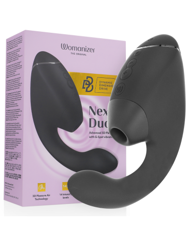 WOMANIZER - DUO NEXT ESTIMULADOR VIBRADOR DUAL CLÍTORIS and PUNTO·G NEGRO