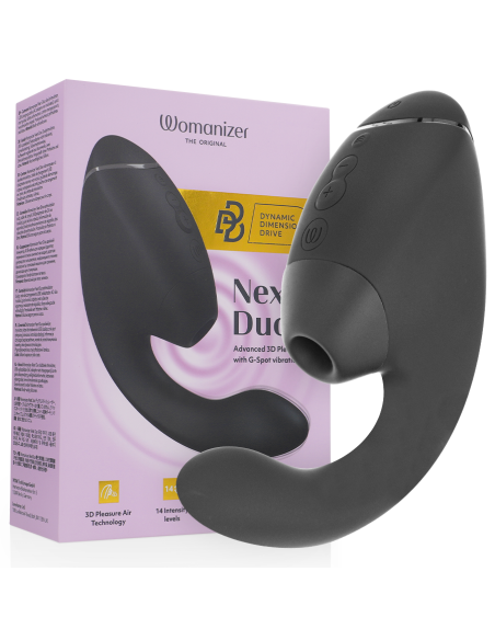 WOMANIZER - DUO NEXT ESTIMULADOR VIBRADOR DUAL CLÍTORIS and PUNTO·G NEGRO
