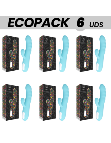 ECOPACK 6 UDS - MIA EIFFEL VIBRADOR ROTADOR AZUL TURQUESA