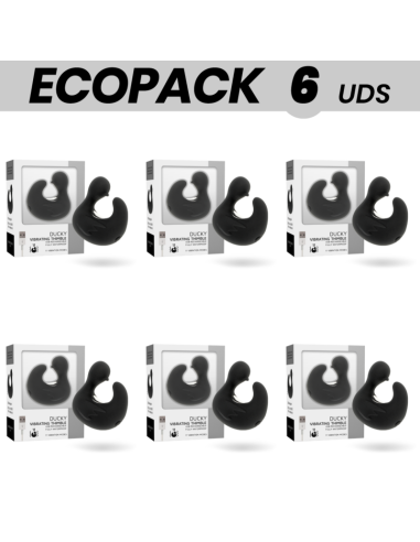 ECOPACK 6 UDS - BLACKandSILVER DEDAL PATO ESTIMULADOR DE SILICONA RECARGABLE DUCKYMANIA