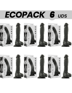 ECOPACK 6 UDS - COCK MILLER SILICONA DENSITY COCKSIL ARTICULABLE NEGRO 19,5 CM
