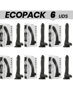 ECOPACK 6 UDS - COCK MILLER SILICONA DENSITY COCKSIL ARTICULABLE NEGRO 24 CM