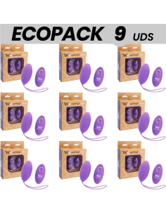 ECOPACK 9 UDS - WOMANVIBE ALSAN HUEVO CONTROL REMOTO NEGRO SILICONA MORADA