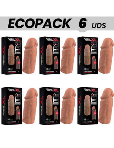 ECOPACK 6 UDS - VIRILXL EXTENSION DE PENE LIQUID SILICONE V3 MARRON