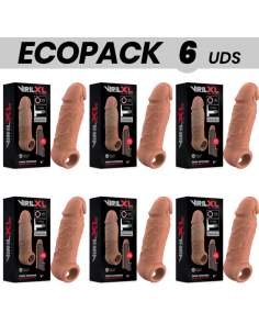 ECOPACK 6 UDS - VIRILXL EXTENSION DE PENE LIQUID SILICONE V7 MARRON