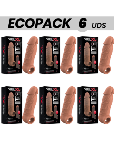 ECOPACK 6 UDS - VIRILXL EXTENSION DE PENE LIQUID SILICONE V7 MARRON