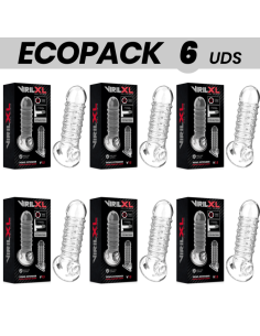 ECOPACK 6 UDS - VIRILXL EXTENSION Y FUNDA DE PENE V15 TRANSPARENTE