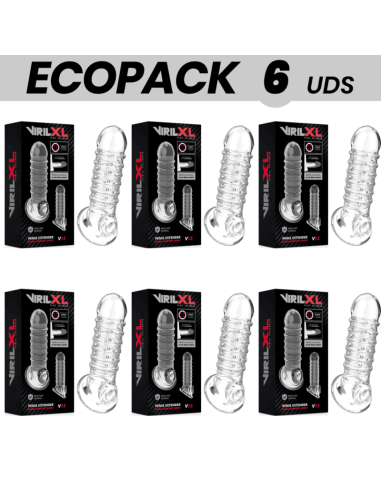 ECOPACK 6 UDS - VIRILXL EXTENSION Y FUNDA DE PENE V15 TRANSPARENTE