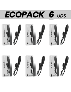 ECOPACK 6 UDS - BLACKandSILVER KALEB VIBRADOR RABBIT SILICON MILTI FUNCION
