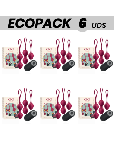 ECOPACK 6 UDS - CICI BEAUTY PREMIUM SILICONE 3 VIBRATING KEGEL BEADS REMOTE CONTROL