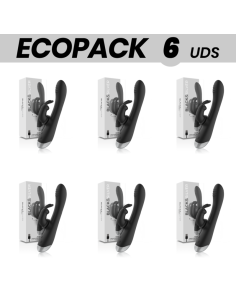 ECOPACK 6 UDS - BLACKandSILVER ADAM ESTIMULADOR RABBIT SILICONA RECARGABLE NEGRO