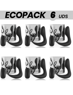 ECOPACK 6 UDS - BLACKandSILVER MASAJEADOR ANAL CONTROL REMOTO SILICONA RECARGABLE NEGRO