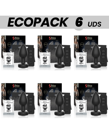 ECOPACK 6 UDS - IBIZA PLUG ANAL CONTROL REMOTO TALLA M