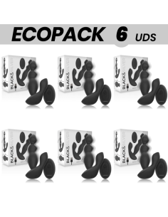 ECOPACK 6 UDS - BLACKandSILVER CORA PLUG PROSTATICO SILICONA CONTROL REMOTO